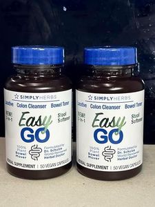 Dr. Schulze's Easy GO Bowel Mover 2-pack | Formulated by | Gentle Laxative, Colon Toner & Stool Softener | 100% Plant Natural Bowel Cleanse | Promotes Regular & Complete Bowel Movements | 100 Ct Vegan