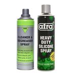 Aerol® Combo of Cleaner & Degreaser Spray (350g) & Afra HD Silicone Spray (300g)