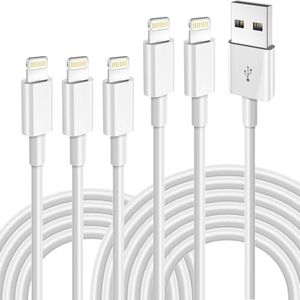 iPhone Charger Fast Charging [Apple MFi Certified] 5pack 6/6/6/10/10FT Long Lightning Cable High Speed Data Sync Cord Compatible with 14/13/12/11 Pro Max/XS MAX/XR/XS/X/8/7/Plus/6S/6/SE/5S&More