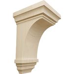 Ekena CORW03X03X06JERW 3 1/2" 3 3/4" Mini Jefferson Corbel, Rubberwood, Rubber Wood, 3.5-in. W x 3.75-in. D x 6-in. H