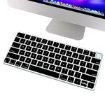 YongMai Silicone Keyboard Cover for 2021 New Model A2449 iMac Magic Keyboard with Touch ID with Numeric Keypad, Washable Dustproof iMac Magic Keyboard Skins Magic Keyboard Covers (Black)