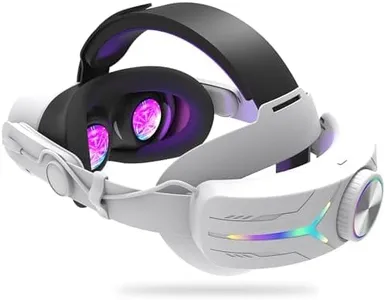 Upgraded RGB Lighted Headset with Battery 12000mAh for Meta Quest 3/3s Accessories, Quick Charge for Extended Playtime, to Reduce Facial Stress, Adjustable Elite Strap (White)