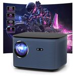 WISELAZER Video Projector 5G WiFi Bluetooth Native 1080P Support 4K, Built-in Dust Filter/AirPlay/Miracast/4-Point Keystone/Zoom, Home Cinema HD Projectors for Smartphone (H9 Blue)