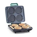 DASH Multi Mini Waffle Maker: Four Mini Waffles, Perfect for Families and Individuals, 4 Inch Dual Non-stick Surfaces with Quick Release & Easy Clean - Aqua