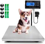 Digital Livestock Scale 660Lbs x 0.2Lbs , Pet Vet Scale Stainless Steel Platform, Animal Scale 15x12 inches, Electronic Postal Scale, Shipping Scale, Pig Scale, Heavy Duty Dog Scale, Grey