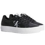 Calvin Klein Vulc Flatform Laceup Low LTH, Black, 38