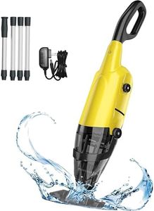Cordless Handheld Pool Vacuum with 69" Telescopic Pole, Rechargeable Pool Cleaner for Above Ground Pool, Spa Vacuum for Hot Tub, 60 Mins Runtime (Yellow)