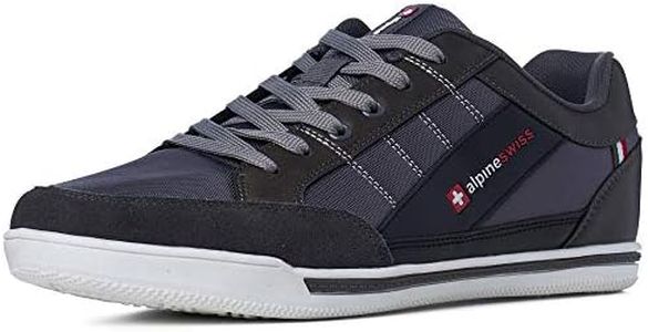 Alpine Swiss Stefan Retro Sneakers for Men | Stylish Low-Top Shoes with Suede Trim | Perfect for Casual Footwear | Fashion Sneakers | Mens Tennis Shoes Gray Size 12