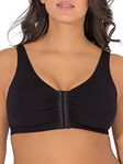 Fruit of the Loom Women's Front Close Builtup Sports Bra, Black, 44