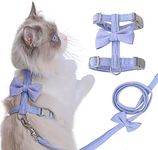 Ddzmz Cat Vest Harness and Leash Set to Outdoor Walking, Cat Harness Escape Proof Escape Proof Soft Mesh Breathable Adjustable Vest Harnesses for Cats Blue S-M Size for Pet Kitten Puppy Rabbit Ferret