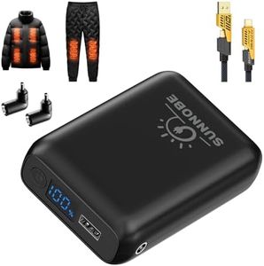 SUNNOBE 18400mah Heated Vest Battery Pack Compatible with ORORO,Portable Power Bank with DC/USB/Type-C 7.4V/5V 3A Output and LED Display for Heated Vest,Jacket,Pant,Blanket