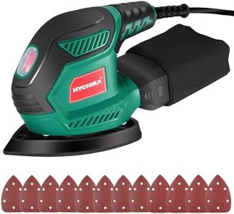 HYCHIKA Sander for Wood 200W, Electric Sander with Dust Collector, 12PCS Sandpapers, 14000RPM Compact Electric Detail Sander Ideal for Tight Space Sanding, Furniture Finishing