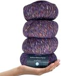 KnitPal Cotton Alpaca Tweed, 3 DK, Light Worsted Yarn Pack of 4 (588yds/200g), Super Soft Fluffy Multicolor Blend for Knitting and Crocheting Hats, Shawls, Garments, Blankets (Purple Iris)