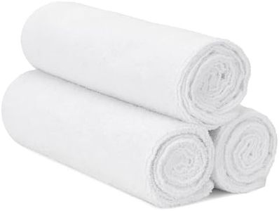 S&T INC. Microfiber Sweat Towel for Gym, Yoga Towel for Home Gym, Workout Towels for Gym Bag, 16 Inch x 27 Inch, White, 3 Pack