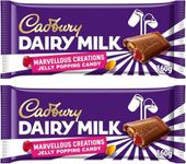 Chocolate Bar Bundle With Dairy Milk Marvellous Creations Jelly Popping Candy Beans 160g (2 Pack)