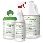 Preempt Surface Cleaner and Disinfectant Kit, includes 1 bottle Wipes. RTU Cleaner Liquid 4L & 1L, 1 sprayer