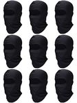 SATINIOR 9 Pieces Ski Mask for Men Balaclava Face Mask Summer Face Mask Balaclava Full Face Mask Breathable Hood for Outdoor Use (Black)