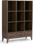 Simpli Home Harper Cube Storage with Drawers, Walnut Brown