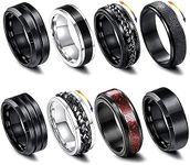 LOCCY 8 pcs Men Stainless Steel Spi