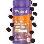 Biotin Hair Growth, Vegan Biotin Gummies Wellgard – Hair Vitamins, Biotin Supplements, Chewable B7 Hair Vitamins, Mixed Berry Flavour