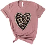 Love in Faith | Love Leopard Short Sleeve | Graphic Print Christian Shirts | Faith-Based Apparel | Unisex (US, Alpha, Large, Regular, Regular, Heather Mauve)