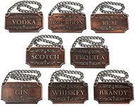 The Wine Savant Decanter Tags Copper Set of 8 for Alcohol - - Bottle - Whiskey, Scotch, Bourbon, Gin, Rum, Vodka, Tequila and Brandy, Fits All Bottles, Great Home Gift,Gifts for Dad