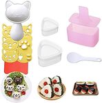 HAGBOU Rice Ball Mold, 3 Pack Onigiri Mold, Cute Cat Kitten Sushi Mold for Kids, Musubi Maker Press, Classic Triangle Rice Ball Maker Sushi Mold Kit for Lunch Bento Box Accessories