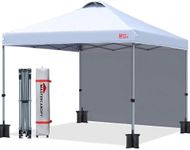 MASTERCANOPY Pop Up Canopy Tent Instant Shelter Beach Canopy with 1 Sidewall(10x10 ft,White)