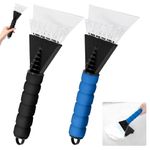 2Packs Ice Remover,Ice Snow Scrapper for Cars Truck SUV Window with Soft Foam Grip Handle Indestructible Windscreen Scraper Will Scrape Frost And Ice From Windscreens Snow Shovel(Black, Blue)