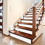 funlife 13Pcs Farmhouse Style PVC Stair Sticker, Peel and Stick Staircase Decals, Self-Adhesive Waterproof Stair Riser Stickers, 39.37"x7.09" Cool White Wood Pattern