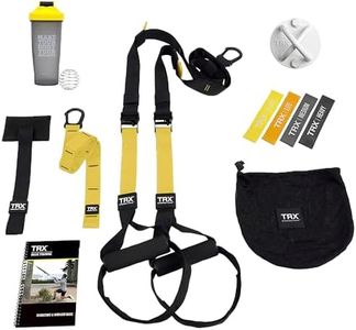 TRX All-in-One Suspension Trainer Bundle - Seasoned Gym Enthusiast, Includes TRX Training Club Access, XMount Wall Anchor, 4 Exercise Bands & Shaker Bottle