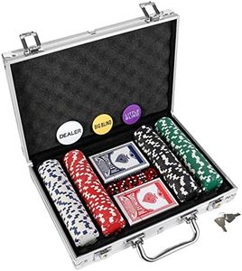 LUOBAO 200Pcs Poker Chips Set for Texas Holdem,Blackjack, Tournaments with Aluminum Case,2 Decks of Cards, Dealer, Small Blind, Big Blind Buttons and 5 Dice,11.5 Gram