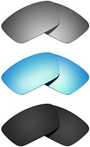 Littlebird4 3 Pairs Replacement Sunglasses Lenses for Oakley Fuel Cell, Polarized with UV Protection-Multiple Options (Black-Titanium-Ice Blue)