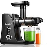 AMZCHEF Cold Press Juicer with 2 Speed Control - High Juice Yield Juicer Machines with Ultradense Filter - Masticating Slow Juicer for Whole Fruit and Vegetable - 1 Bottle and 2 Cups - Black