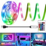 HOUHUI TV LED Backlight Strip 6.56Ft, 2M RGB LED Strip Lights for 40-60in TV Lights Behind, USB TV Backlight Kit with Remote, Waterproof IP65 Bias LED Light Strip for HDTV Bedroom PC Monitor Home Desk