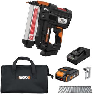 WORX Nitro 20V 18GA Cordless Brad Nailer, Cordless Nail Gun, Nail Gun Battery Powered, Up to 2 Inch, Tool-Free Jam Release, Trimming & Molding, Baseboard WX842L PowerShare – Battery, Charger Included