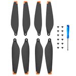 Ainiv 8pcs Propellers for DJI Mini 3 Pro, Replaceable Propellers for Drones, Low Noise Wing Blade Propeller Blade with Screwdriver and 12 Screws, Drone Accessories for DJI Mini 3 Pro (Black Orange)