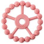 Cubkins Silicone Ring Teether for Babies 3-12 Months | BIS Certified, BPA Free, Food Grade | Teething Ring for Soothing Gums | Zero Plastic | Easy Grip Baby Teething Toy (Raspberry)