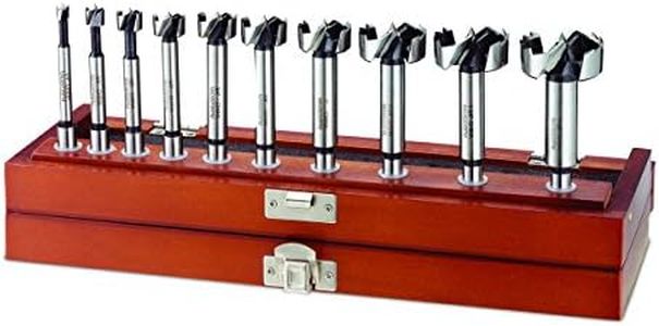 Woodriver High-Carbon Steel 10-Piece Forstner Bit Set