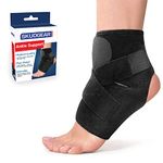 Skudgear Neoprene Ankle Compression - Black | Brace Socks With Silicone Strips | Easy Pain Relief | Toe Ankle Protection Guard | Ankle Wrap Men Women | Breathable | Magnetic Elbow Compression