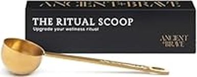 Ancient + Brave - Ritual Scoop - Gold Finished Stainless Steel Measuring Spoon - Approximate Measure - Perfect Measuring Spoons for Collagen Supplements - Includes Gift Box