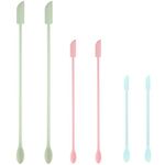 Small Silicone Spatulas - Makeup reusable beauty spatula - Mini rubber tiny nonstick cookware for cosmetics, spoonula,Jar bottles,food scraper, milk, coffee, Home kitchen cooking utensils set - 6 Pack