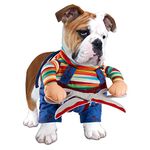 DELIFUR Dog Halloween Costume Pet Funny Clothes with Scissors Pet Awful Outfits Cat Cosplay Suit for Small to Large Dogs(M)