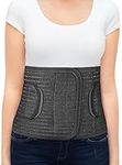 ORTONYX Breathable 9.5" Abdominal Binder/Postpartum Postoperative Wrap/Abdomen Hernia Support Belt for Men and Women - L/XL (32"-43") Black