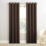 Sun Zero Barrow 2-Pack Solid Total Blackout Grommet Curtain Panel Pair, 54" x 108", Chocolate