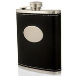 Charles Hendon Personalised Black 7oz Hip Flask as a Gift Set or On It's Own - Engraved Corporate Gifts (Stock Box)