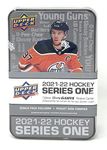 Upper Deck 2021-22 Series 1 Hockey Collectors Tin (9 Packs of Hockey Cards)