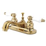 Kingston Brass Teapot Faucet with Metal Cross Handle & Pop-Up