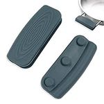 2Pcs Silicone Pot Handle Covers with Buttons, Heat Resistant Cast Iron Pot Assist Handle Covers, Non Slip Silicone Pot Holders, Reusable Hot Pot Grip Handle Sleeves (Gray)