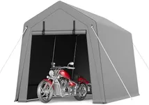 7 x 12 ft Carport Storage Shed, Portable Garage with Roll-up Zipper Door, Heavy Duty Waterproof Tarp, Storage for Motorcycle, Bike, Firewood, Garden Tools